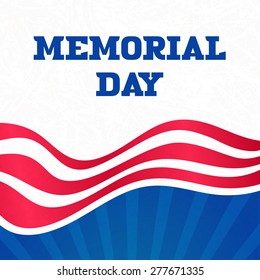 Memorial Day. Vector illustration. American flag.