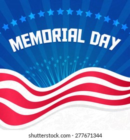 Memorial Day. Vector illustration. American flag, stars.