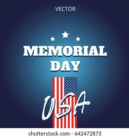 Memorial day vector illustration logo banner label