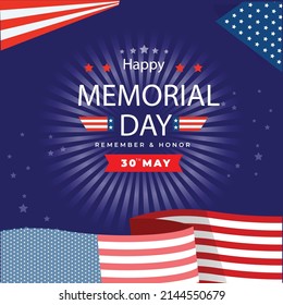 Memorial Day Vector Illustration Template Design Honoring All Who Served