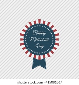 Memorial Day vector patriotic Emblem with Text
