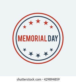 Memorial Day Vector Set | Patriotic American Flag and Ribbon Vector Set. Stars Stripes and flag. Vector illustration.
