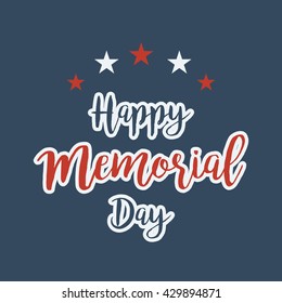 Memorial Day Vector Set | Patriotic American Flag and Ribbon Vector Set. Stars Stripes and flag. Vector illustration.
