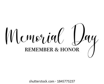 Memorial day vector text calligraphy lettering design greeting card. Creative Typography for Holiday Greetings Gift Poster. Calligraphy banner font style