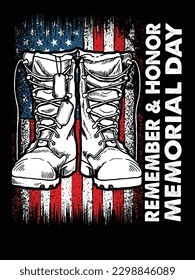 Memorial day Veteran tshitr design with vector and Grunge