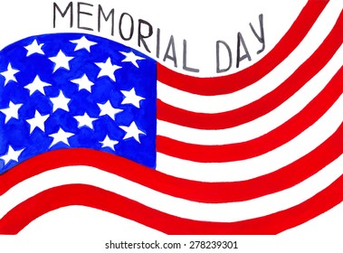 Memorial Day Watercolor Stock Vector (Royalty Free) 278239301 ...