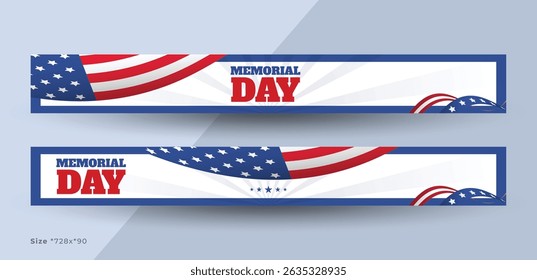 Memorial day web banner template