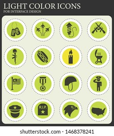 memorial day web icons for user interface design