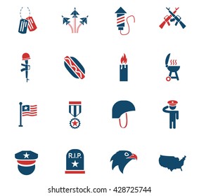 memorial day web icons for user interface design