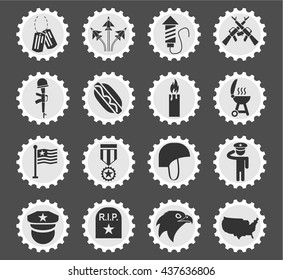 memorial day web icons for user interface design