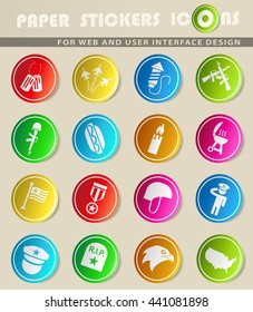 memorial day web icons for user interface design
