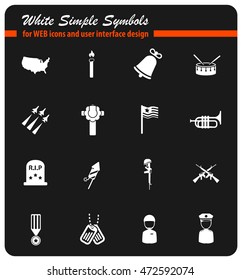 memorial day web icons for user interface design