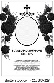 Memorial Funeral Card Templates Flowers Paper Stock Vector (Royalty ...