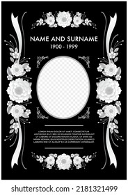 Memorial Funeral Card Templates Flowers Paper Stock Vector (Royalty ...