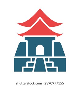 Memorial Hall Vector Glyph Two Color Icons For Personal And Commercial Use.
