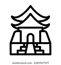 Memorial Hall Vector Line Icon Design