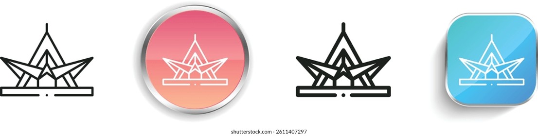 memorial icon. Thin Linear, Regular and Button Style Design Isolated On White Background