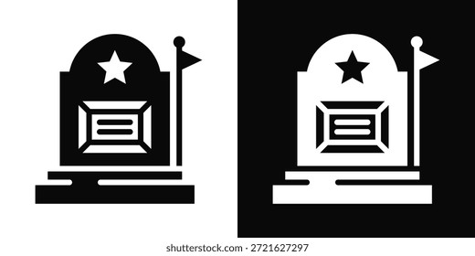 Gedenksymbol weißer und schwarzer Hintergrundstil