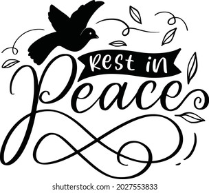 Rest Peace Lettering Vector & Photo (Free Trial) | Bigstock