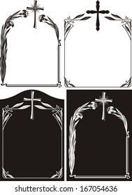 memorial plaque or obituary notice - black and white art deco frames and borders 