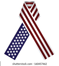 Memorial Ribbon United States of America. Use the traditional colors of the flag. Vector illustration.