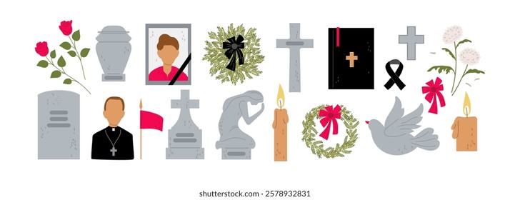 Memorial symbols representing remembrance and honoring loved ones through various traditions