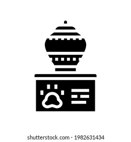 vector de icono de glifo de memoria. signo de urna conmemorativa. símbolo de contorno aislado ilustración negra