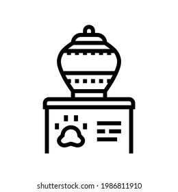 memorial urn line icon vector. memorial urn sign. isolated contour symbol black illustration