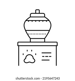 vector de icono de la línea de urna conmemorativa. signo de urna conmemorativa. símbolo de contorno aislado ilustración negra