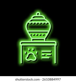 memorial urn neon light sign vector. memorial urn illustration