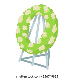 Memorial wreath icon. Cartoon illustration of memorial wreath vector icon for web