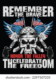 Memorials day tshirt design with vector and Grunge effect