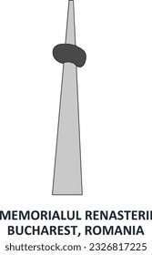 Memorialul Renaşterii Bucharest Obelisk Romania vector gray