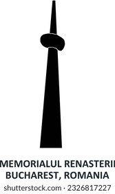 Memorialul Renaşterii Bucharest Obelisk Romania vector black