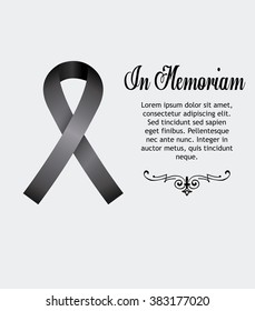 In Memoriam, Condolences Icon Over Gray Color Background