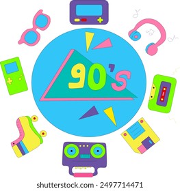 Memories of the 90s: when cassettes were playlists, round glasses were fashionable, and roller skates rolled down the street. Timeless nostalgia.