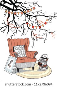 Memories of autumn on a winter day when the leaves have already fallen