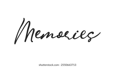 Memories card. Hand drawn positive quote. Modern brush calligraphy. Isolated on white background