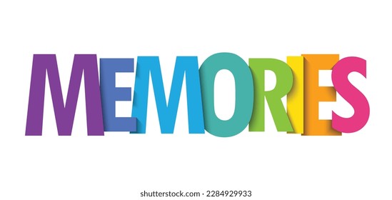 MEMORIAS colorido cartel de tipografía vectorial