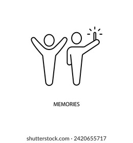 memories concept line icon. Simple element illustration. memories concept outline symbol design.