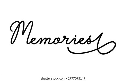 Memories Hand Written Typography Black Script Stock Vector (Royalty ...