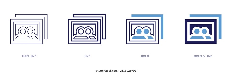 Memories icon in 4 different styles. Thin Line, Line, Bold, and Bold Line. Duotone style. Editable stroke.