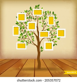 Memories tree with photo frames. Insert your photos into frames