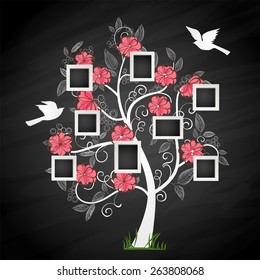 Memories tree with photo frames. Insert your photos into frames