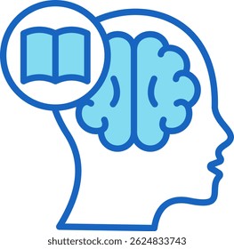 Icono de memorización Ilustración vectorial azul