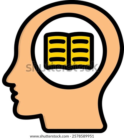 Memorization Icon Lineal Color Vector Illustration