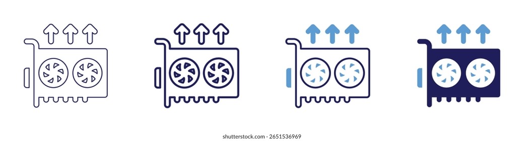 Memory bandwidth icon in 4 different styles. Thin Line, Line, Bold Line, Duotone. Duotone style. Editable stroke.
