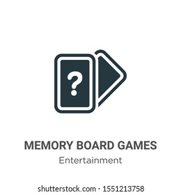 Memory board games vector icon on white background. Flat vector memory board games icon symbol sign from modern entertainment collection for mobile concept and web apps design.