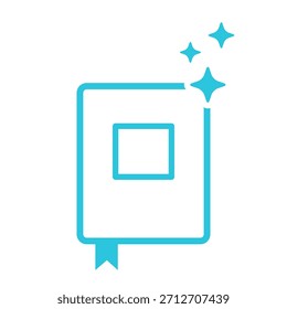 Ícone do livro de memória. Isolado no fundo branco. Ícone azul
