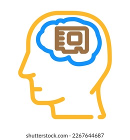 memory brain color icon vector. memory brain sign. isolated symbol illustration
